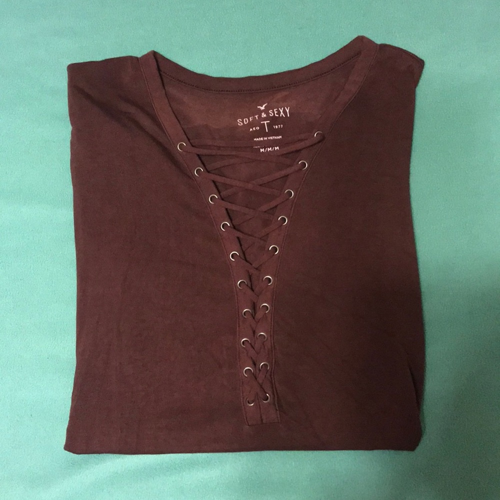 American Eagle Lace Up Shirt